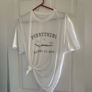 White Graphic T-Shirt with Green Print